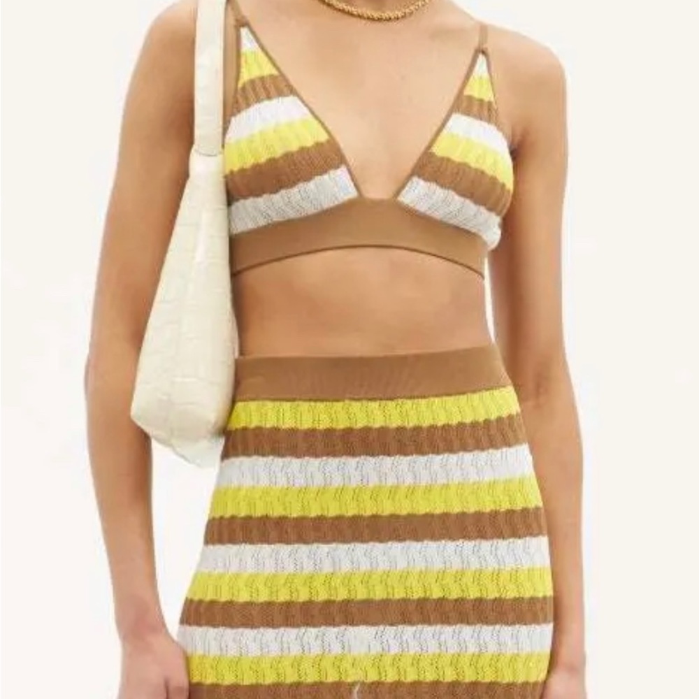 Dodo Bar Or - Robin Striped Pointelle-Knit Triangle Bra